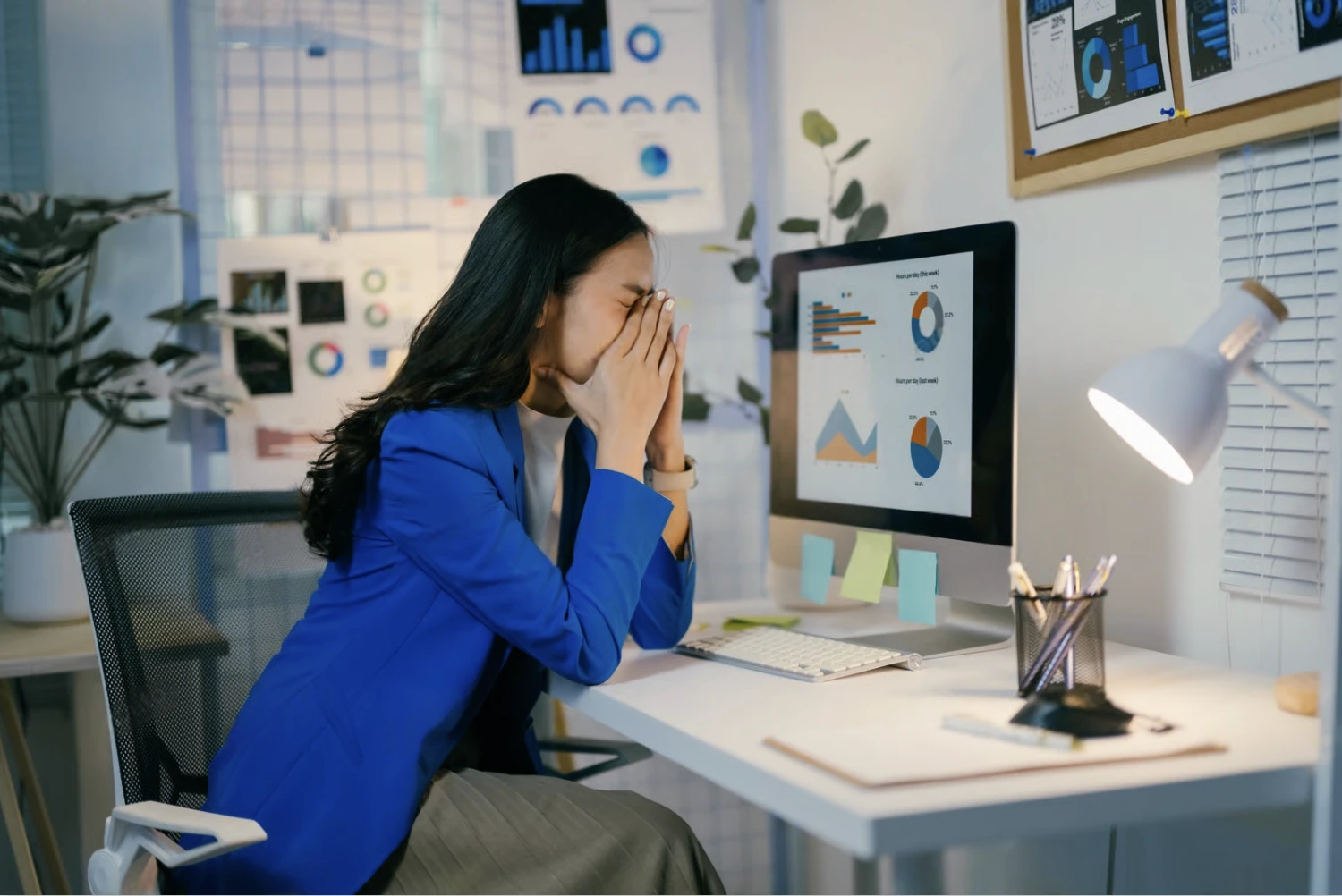 Person struggling with technology